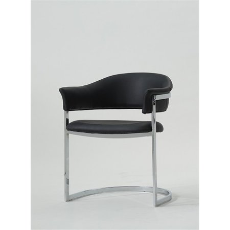 GFANCY FIXTURES Contemporary Leatherette Dining Chair - Black GF2474561